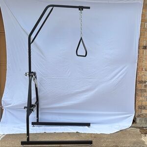 Adjustable Black Patient Lift Stand with Hand Grip - Unbranded